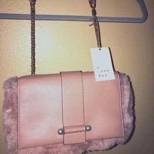 NWT A New Day Blush Pink Fuzzy Purse